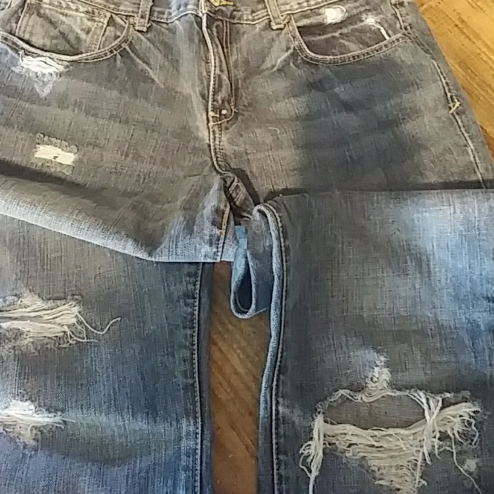 Destressed jeans
